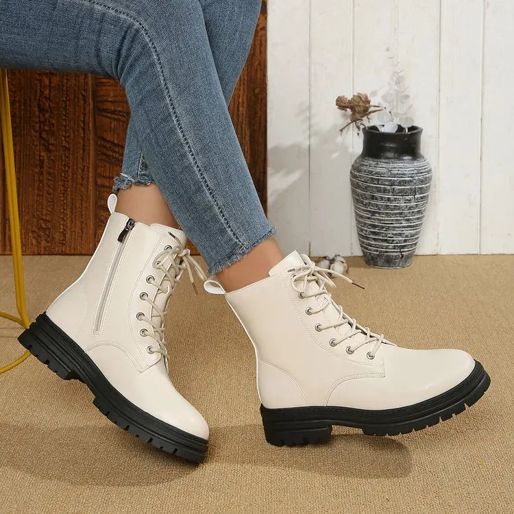 Georgiana™ | Lace-Up Zip Ankle Boots