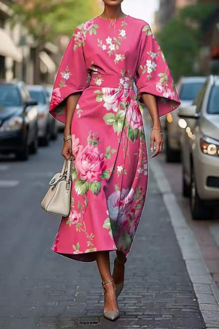 Serena | Floral Grace Midi Dress