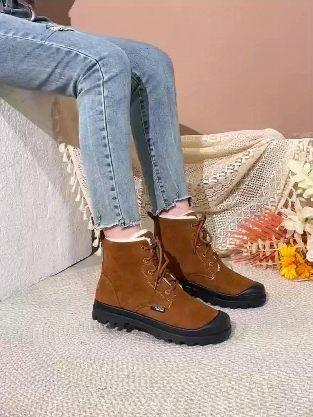 Rosalind™ | Plush-Lined Lace-Up Snow Boots