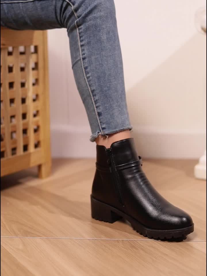Elegante damesschoenen, stijlvolle dameschoenen, dames Knight winter outdoor kerstcadeau, verdikte korthoge laarzen met pluche voering, comfortabel, koudebestendig, antislip, slijtvast en warme korthoge laarzen 1