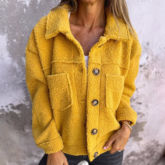 Brampton Women's Boxy Textured Jacket with Wide Collar