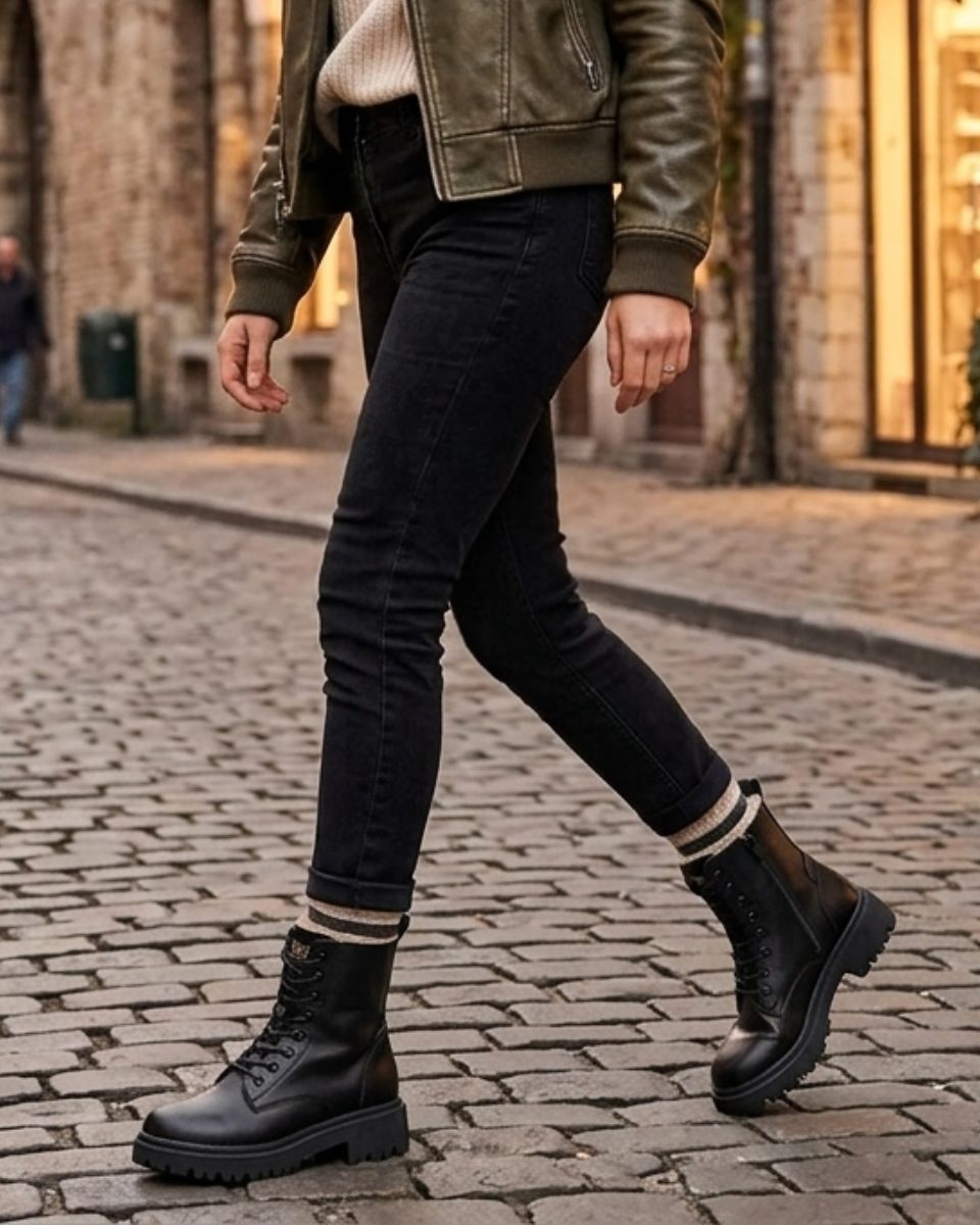 Melisende | Women's Lace-Up Platform Combat Boots