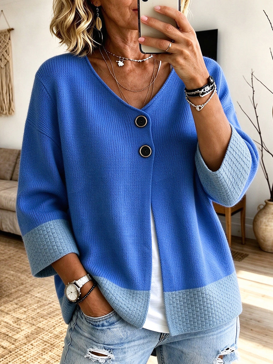 Jennifer™ | Colour-block Knit Cardigan