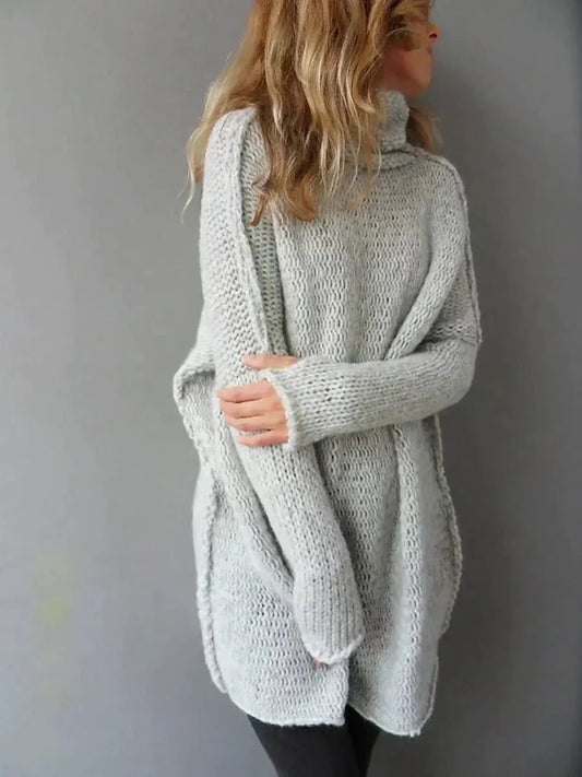Bridgerton Women's Oversized Chunky Knit Turtleneck Sweater Jumper