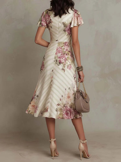 Elizabeth | Vintage Floral Midi Dress