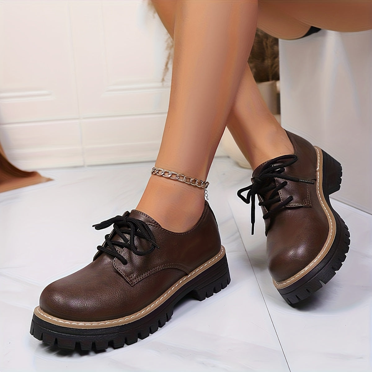 Tabitha™ | Chunky Lace-Up Shoes