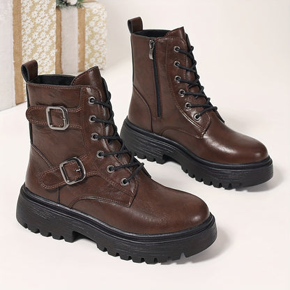 Winona™ | Buckle Lace-Up Ankle Boots