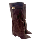 SARAH | Fold-Over Buckle Long Heeled Boots.