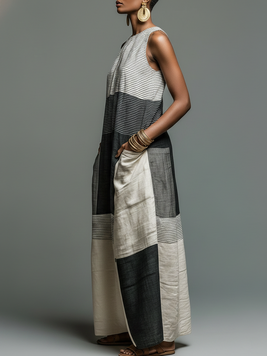 Elodie™ | Sleeveless Striped Maxi Dress