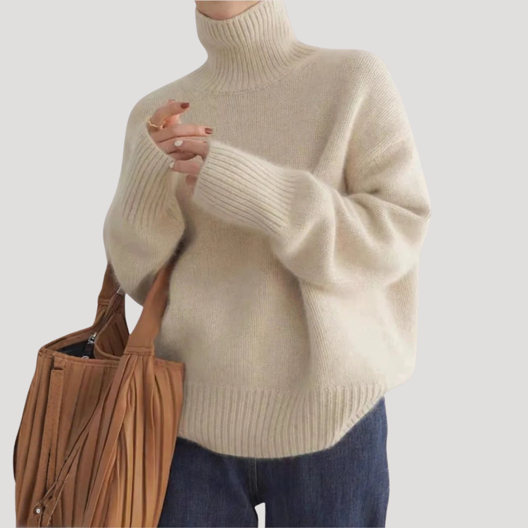 KENSINGTON OVERSIZED CASHMERE ROLL-NECK JUMPER