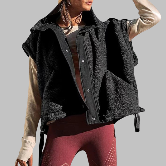 RAY | Comfy Warm Fleece Sleeveless Button Down Vest