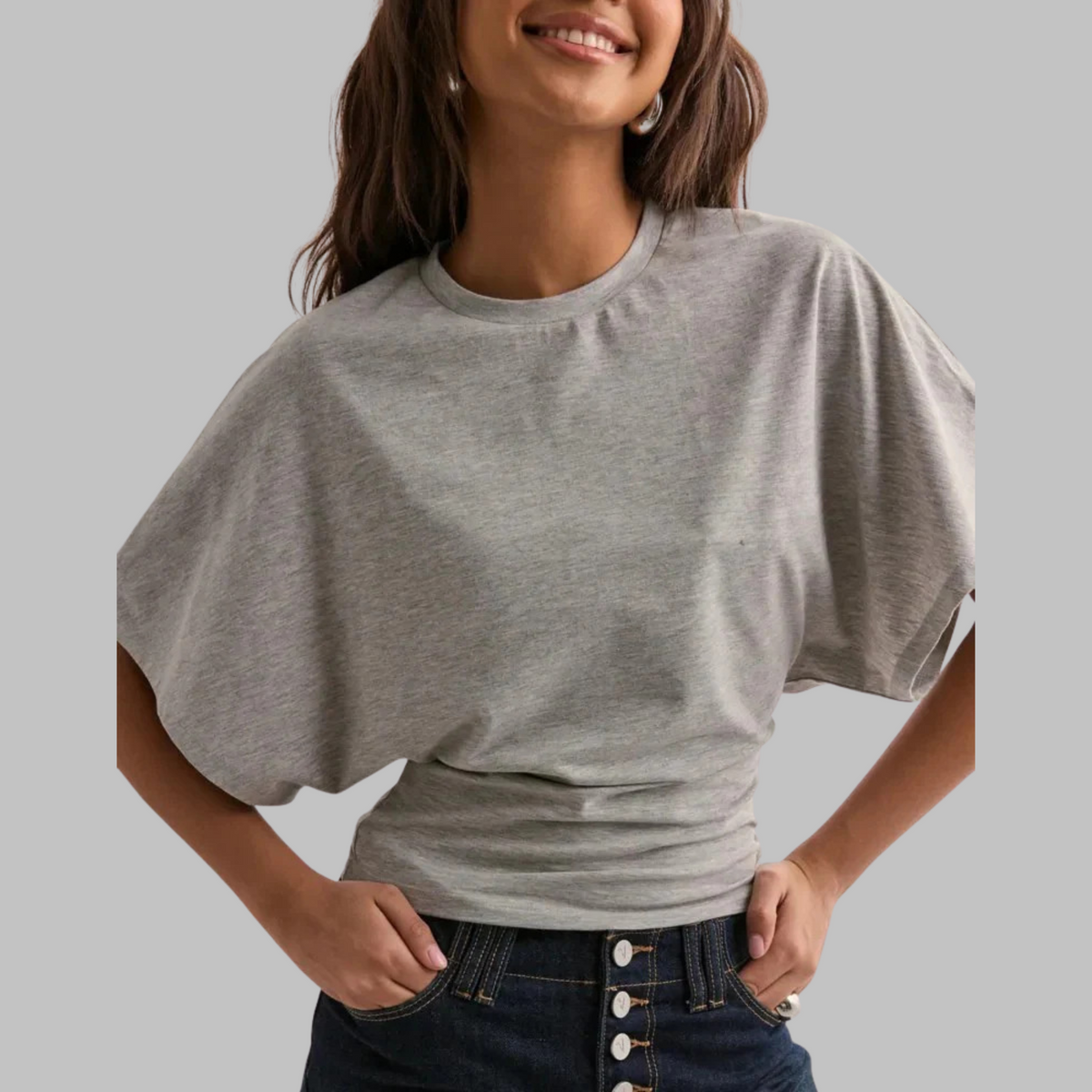 RAZI | Casual Fitted Half Sleeve Round Neck Top
