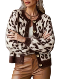 EUDORA | Vintage Style Leopard Cardigan Sweater