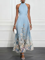 Laila | Floral Halter Maxi Dress