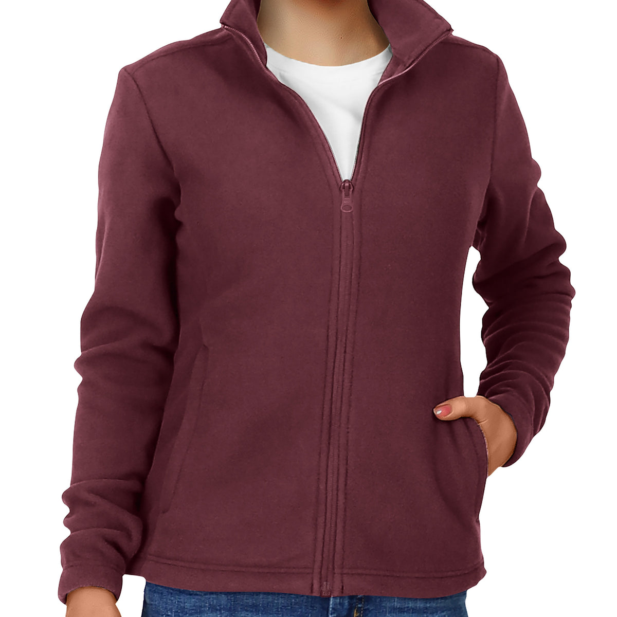 33, 0.0cm Dames Sport Fleece Jas, Volledige Ritssluiting Warme Zachte Polar Lange Mouw Fitness Lichtgewicht Jas met Zakken voor Winter Klassieke Pasvorm Jas