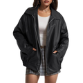 XANDRA | Trendy Oversized Leather  Jacket