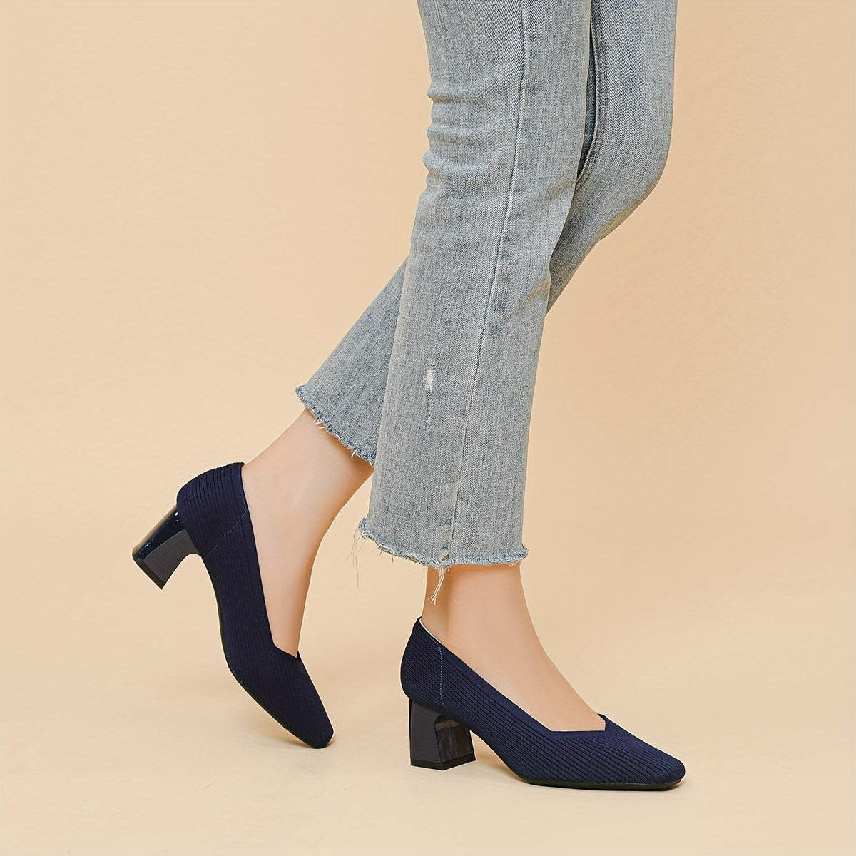Mariella | Square Heeled Court Shoes