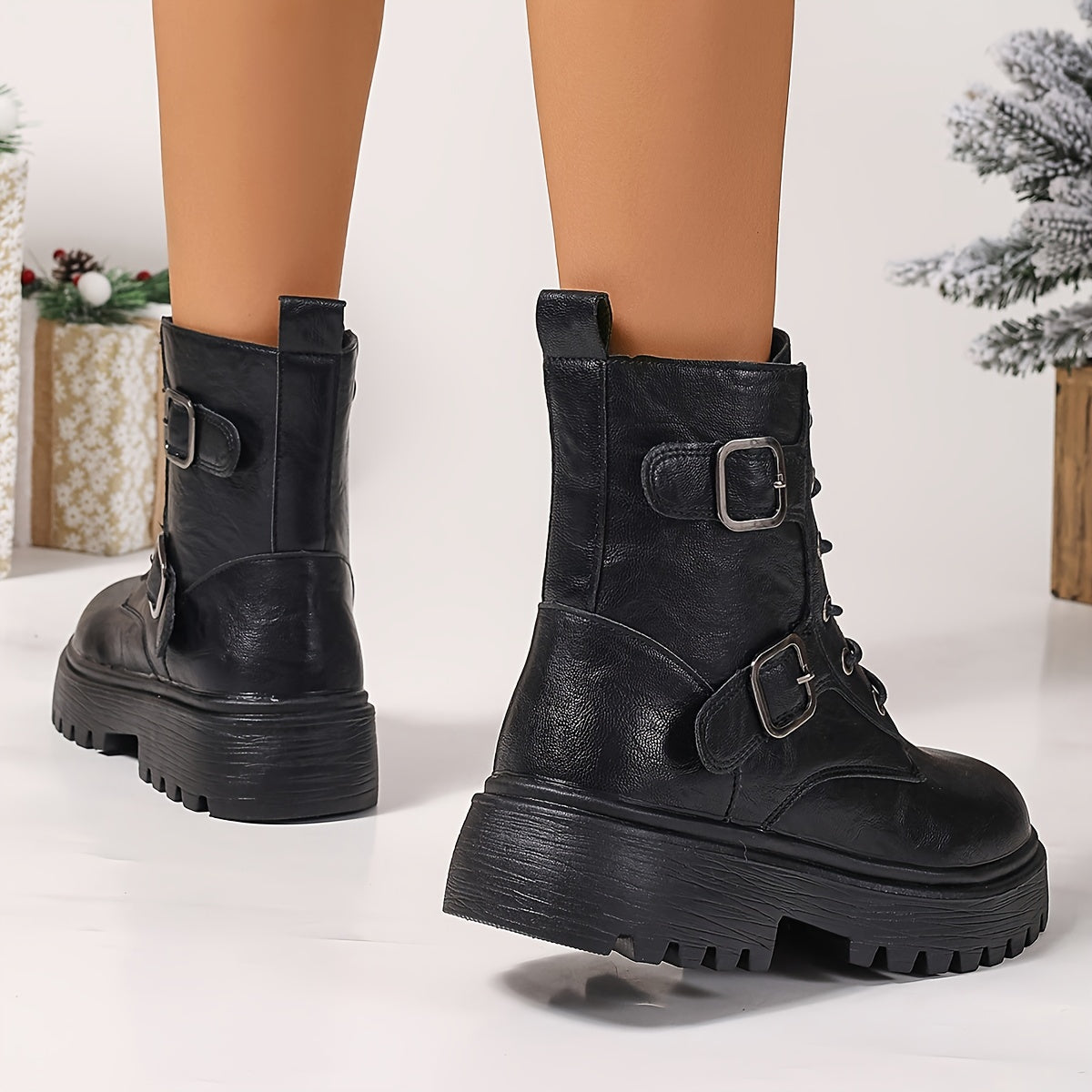Winona™ | Buckle Lace-Up Ankle Boots