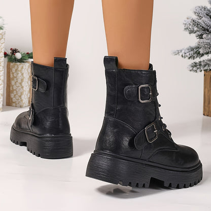 Winona™ | Buckle Lace-Up Ankle Boots