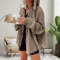 FAYE | Cozy Loose Fit Batwing Sleeve Button Down Jacket