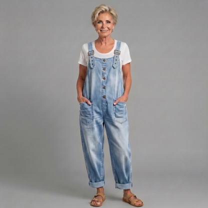 Saylor - Vintage Washed Cotton Denim Overalls