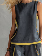 Lydia | Contrast Vest & Trouser Set