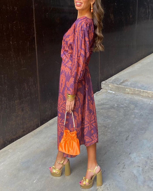 Vera | Vintage Print Midi Dress