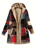 Damesjas, Dames Pluche Bedrukte Hooded Sweatshirt Bovenkleding, Dames Casual Jas