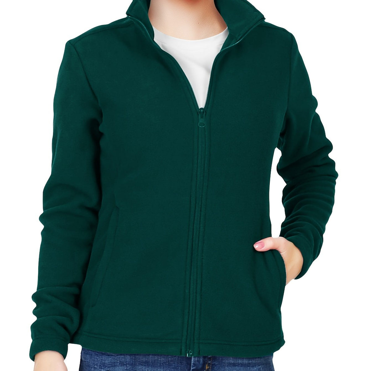 33, 0.0cm Dames Sport Fleece Jas, Volledige Ritssluiting Warme Zachte Polar Lange Mouw Fitness Lichtgewicht Jas met Zakken voor Winter Klassieke Pasvorm Jas