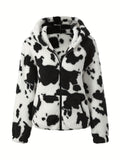 Mabel | Cow Print Teddy Jacket
