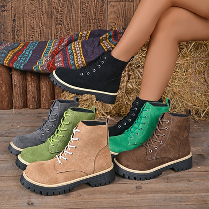 Juniper™ | Suede-Look Lace-Up Platform Boots