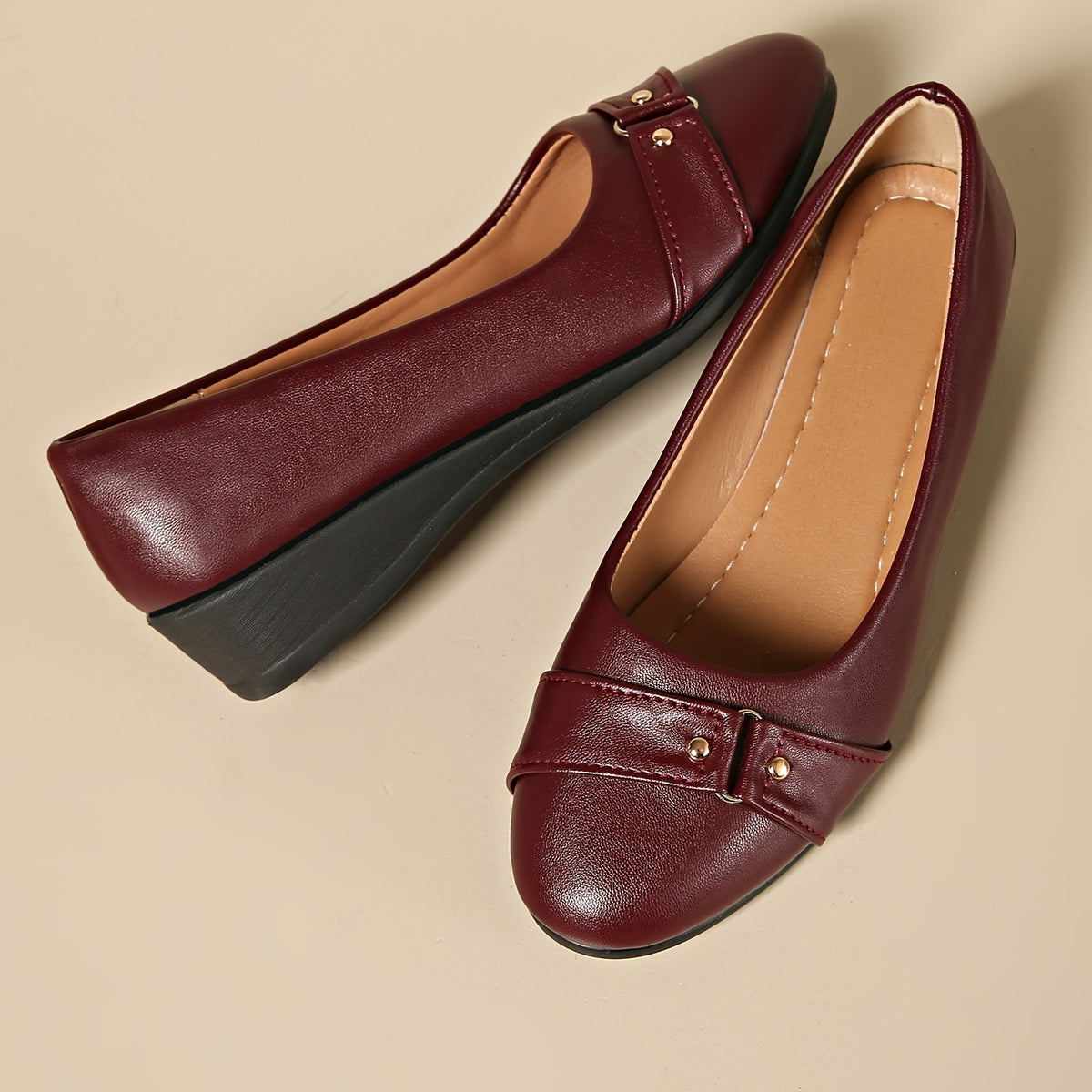 Cordelia™ | Buckle Detail Wedge Loafers