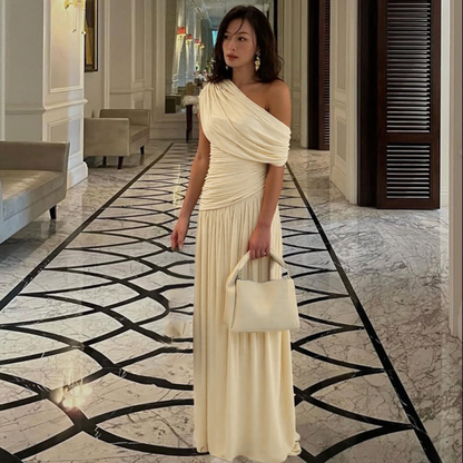 Shina | Elegant One Shoulder Evening Maxi Dress