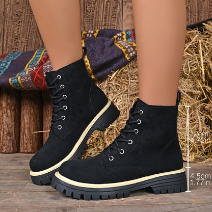 Juniper™ | Suede-Look Lace-Up Platform Boots