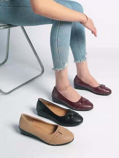 Cordelia™ | Buckle Detail Wedge Loafers