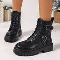 Winona™ | Buckle Lace-Up Ankle Boots