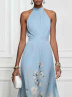 Laila | Floral Halter Maxi Dress