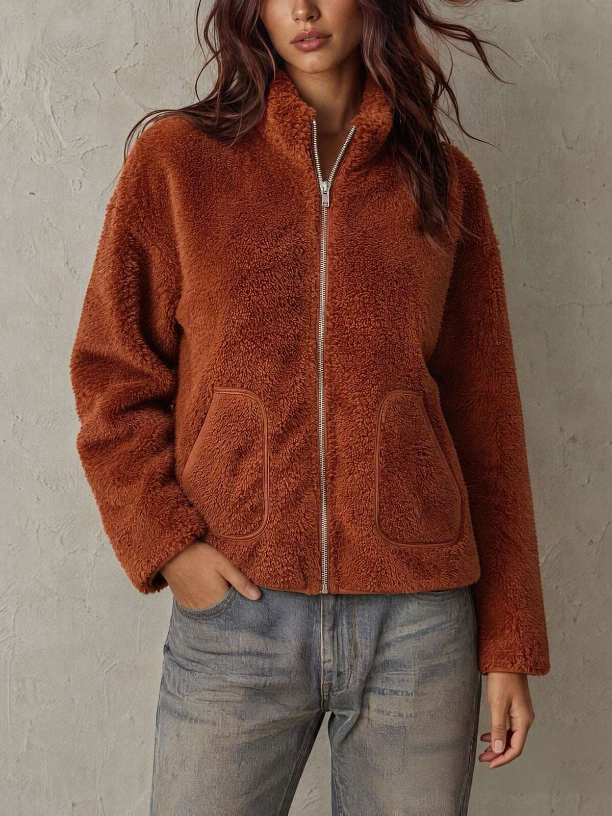 The Hazel™ – Zip-Up Teddy Jacket