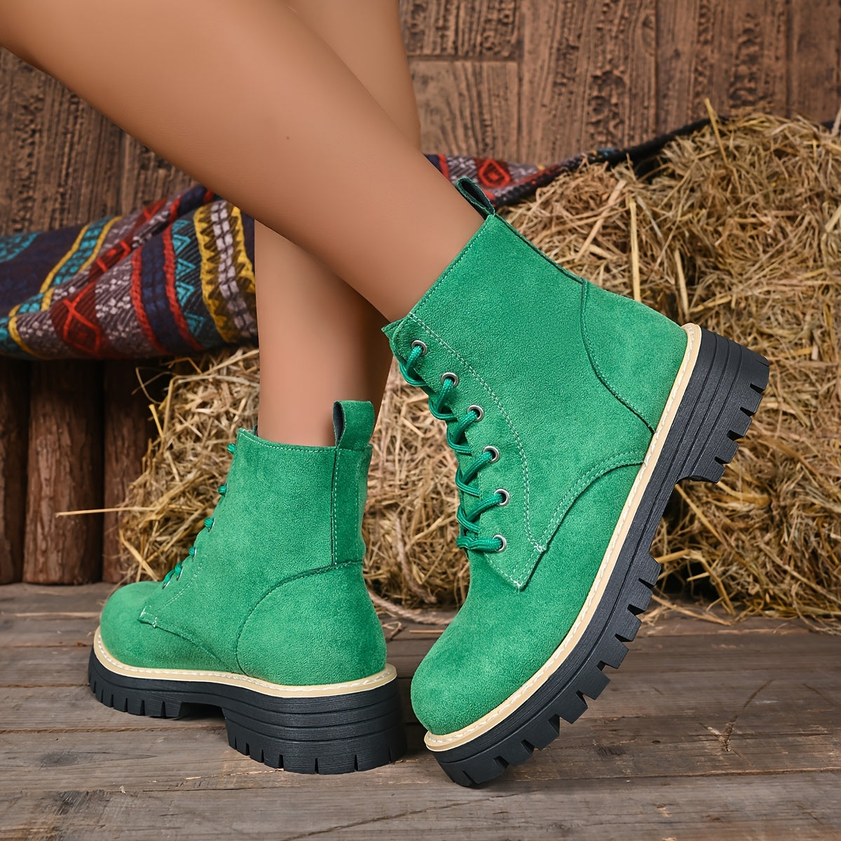 Juniper™ | Suede-Look Lace-Up Platform Boots