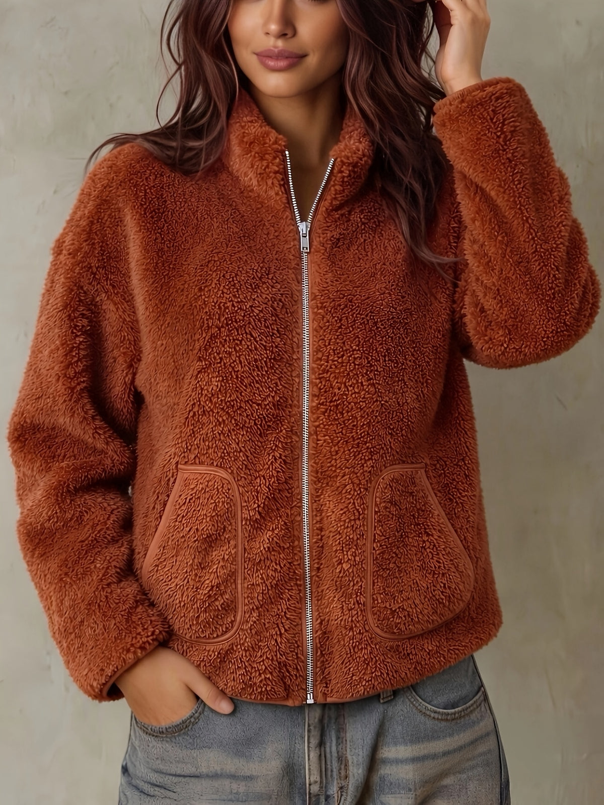 The Hazel™ – Zip-Up Teddy Jacket