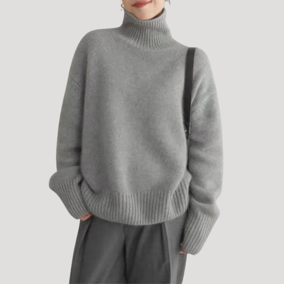 KENSINGTON OVERSIZED CASHMERE ROLL-NECK JUMPER