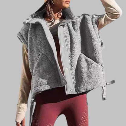 RAY | Comfy Warm Fleece Sleeveless Button Down Vest