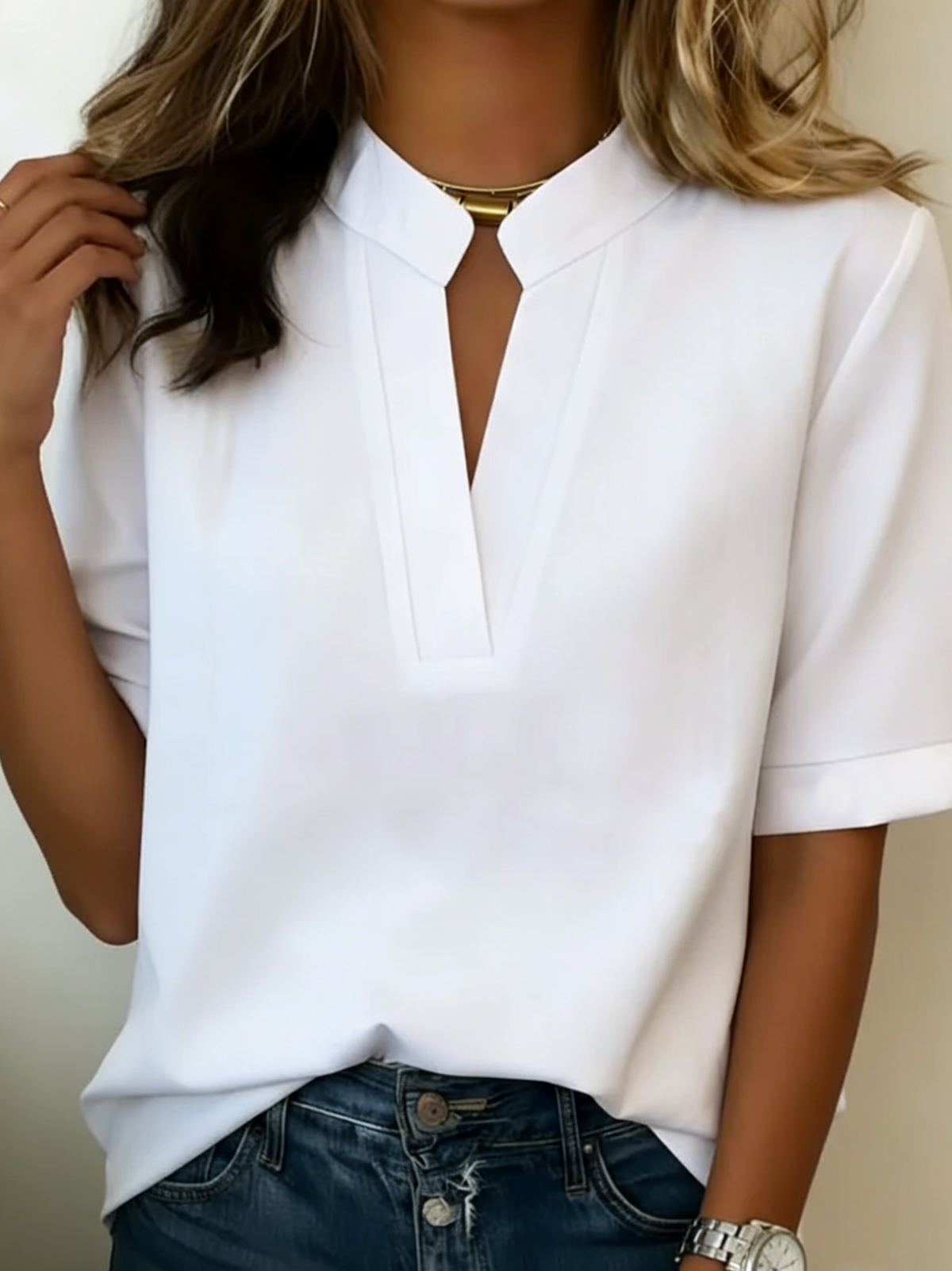 Élise | Elegant blouse with a refined collar