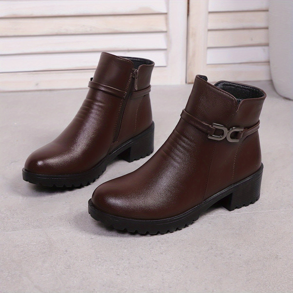 Elegante damesschoenen, stijlvolle dameschoenen, dames Knight winter outdoor kerstcadeau, verdikte korthoge laarzen met pluche voering, comfortabel, koudebestendig, antislip, slijtvast en warme korthoge laarzen 1