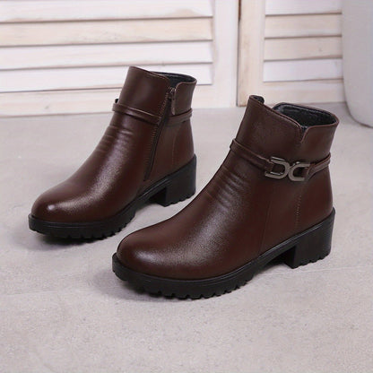 Elegante damesschoenen, stijlvolle dameschoenen, dames Knight winter outdoor kerstcadeau, verdikte korthoge laarzen met pluche voering, comfortabel, koudebestendig, antislip, slijtvast en warme korthoge laarzen 1