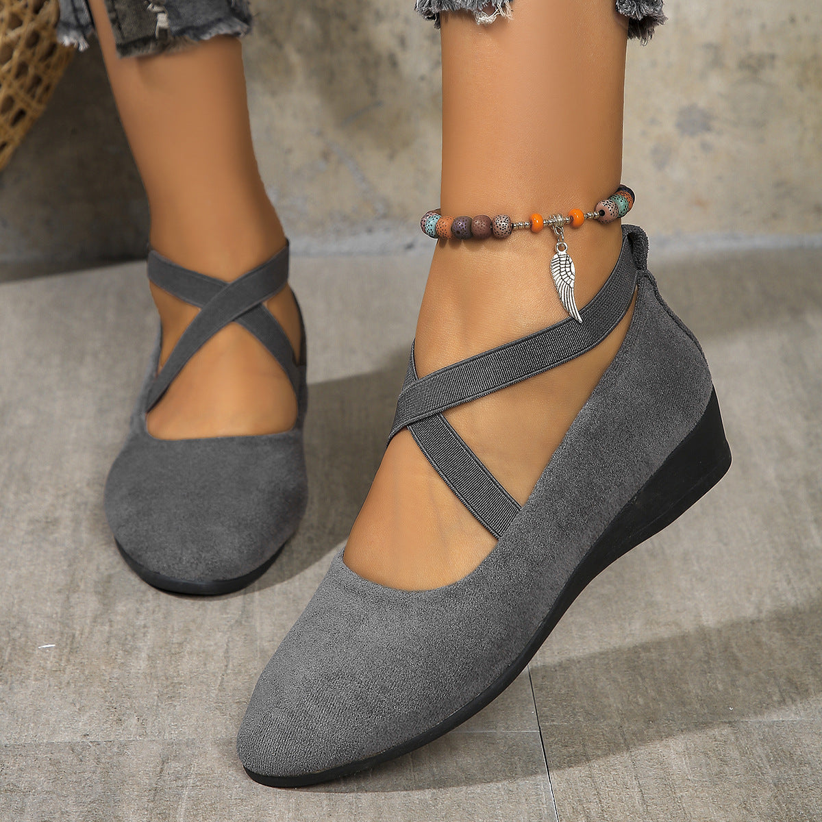 Odette | Closed Wedge-Heeled Ballet Flats