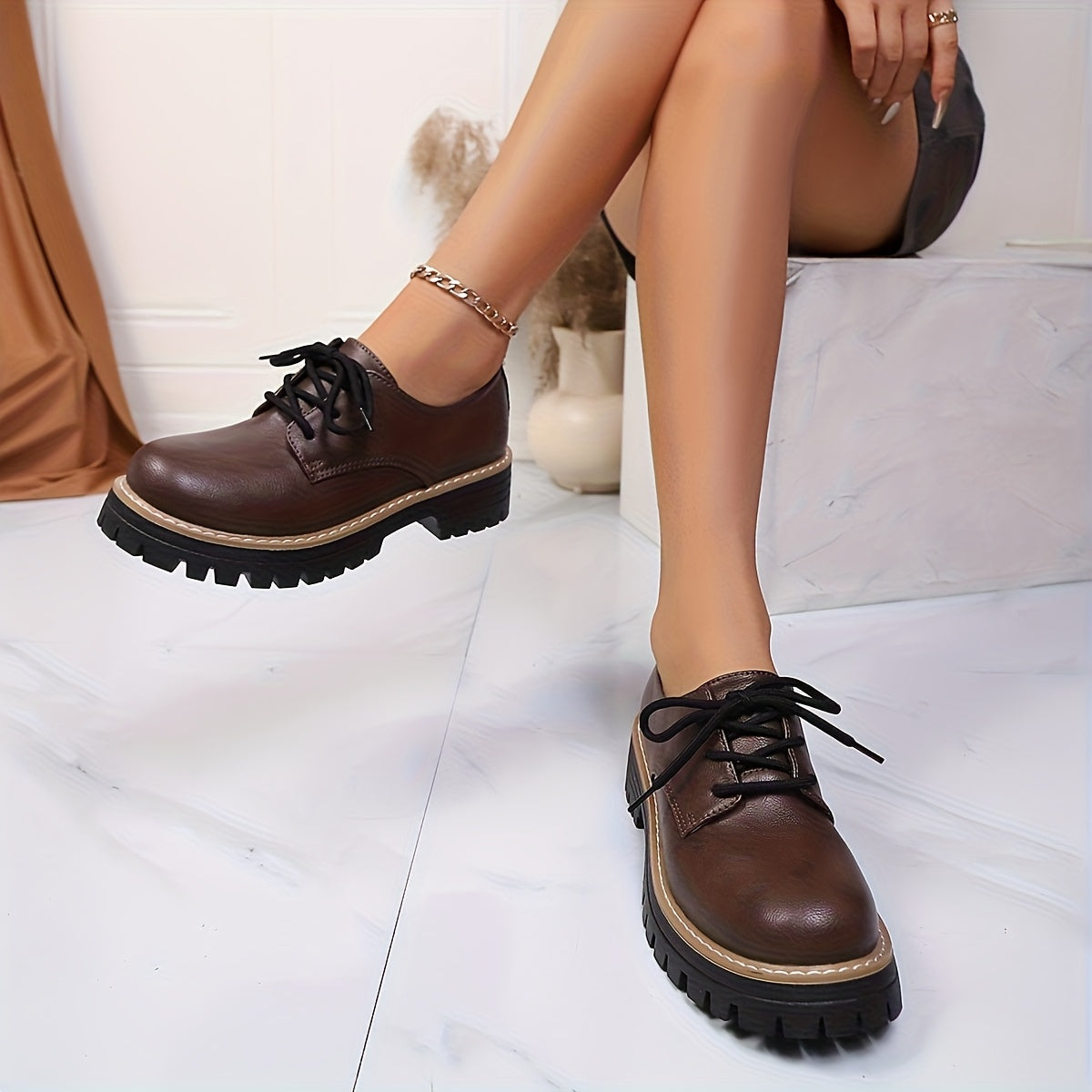 Tabitha™ | Chunky Lace-Up Shoes