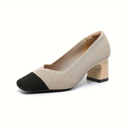 Mariella | Square Heeled Court Shoes