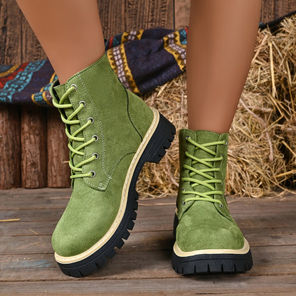 Juniper™ | Suede-Look Lace-Up Platform Boots