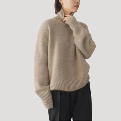 KENSINGTON OVERSIZED CASHMERE ROLL-NECK JUMPER